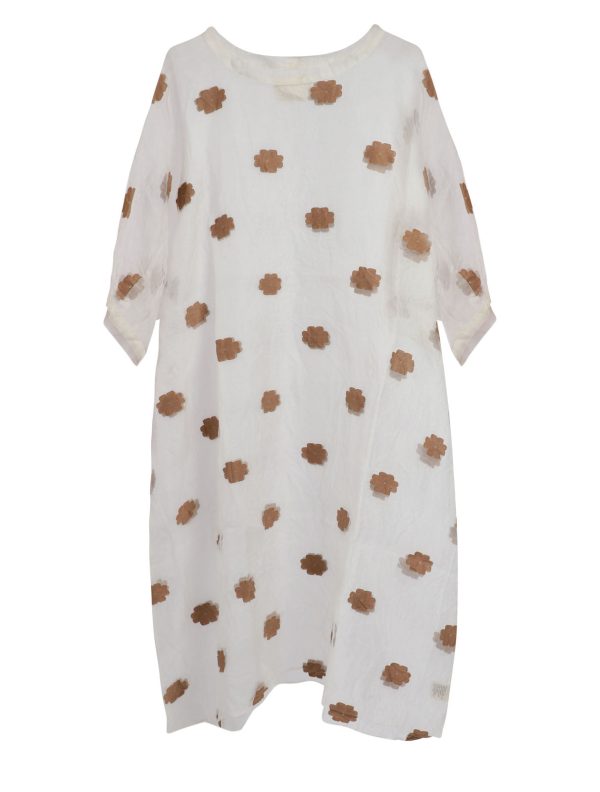 Organza Sheer Dress-khaki-ivory