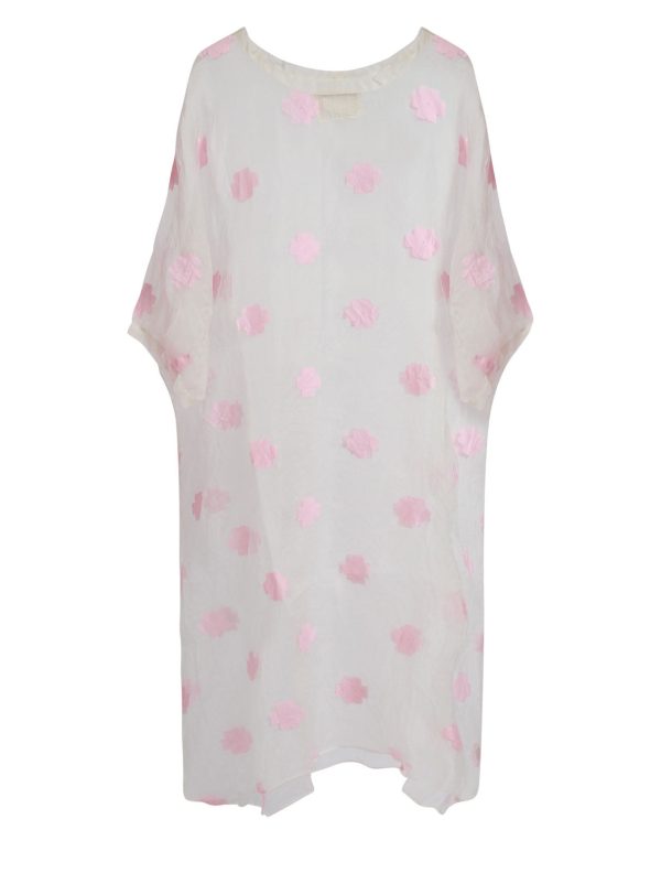 Organza Sheer Dress-pink-ivory